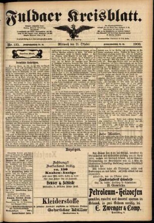 Zweite Ausgabe vom Mittwoch, den 21. Oktober 1903.