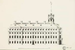 Schloss Hubertusburg in Wermsdorf, Bl. 7: Aufriss Seitenansicht
