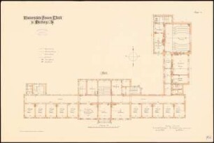 Frauenklinik der Philipps-Universität Marburg: Grundriss Obergeschoss 1:100