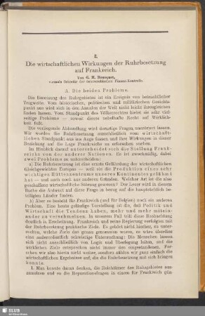 2. Die wirtschaftlichen Wirkungen der Ruhrbesetzung auf Frankreich