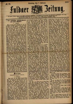 Ausgabe vom Dienstag, den 07. Februar 1888.