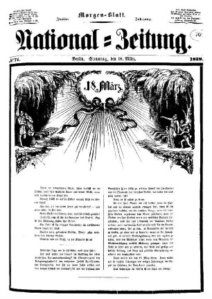 National=Zeitung. Morgen-Blatt. N[umer]o 74. Erstes und zweites Beiblatt zu N[umme]r 74 der National=Zeitung.