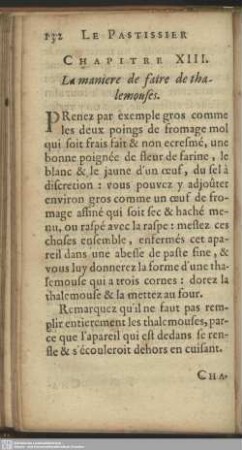 Chapitre XIII. La maniere de faire de thalemouses