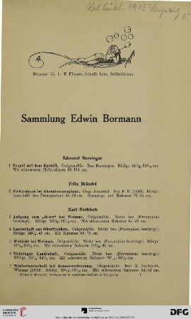 Sammlung Edwin Bormann (Nr. 1-370)
