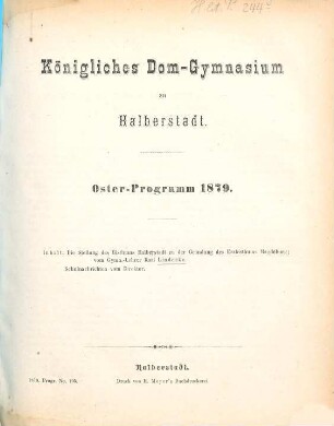 Oster-Programm, 1878/79