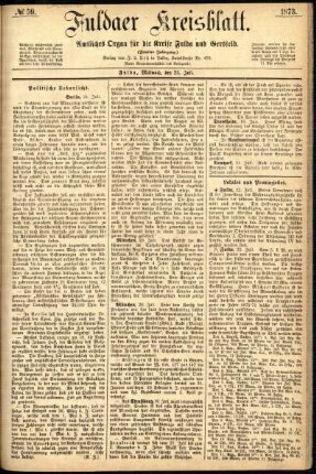 Ausgabe vom Mittwoch, den 23. Juli 1873.