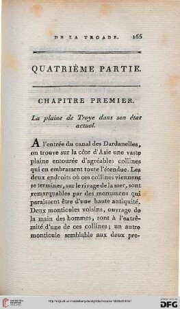 Chapitre premier: La plaine de Troye dans son état actuel