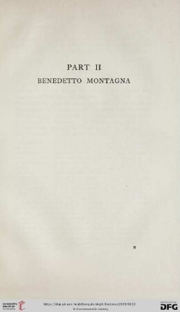 Part II: Benedetto Montagna