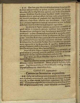 Caput III. Contrarias Sententias expendens.