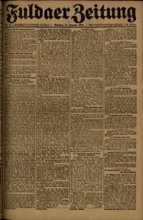 Ausgabe vom Montag, den 13. Januar 1919.
