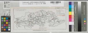 Emscher Niederschlagsgebiet Flußlauf und Kläranlagen 1924 o.M. 14 x 35 Druck mit Einzeichnungen Bergämter A 1 Nr. 397
