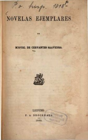 Novelas ejemplares de Miguel de Cervantes Saavedra