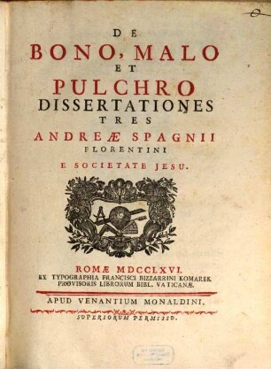 De bono, malo et pulchro dissertationes tres