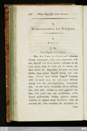 I. Elementarlehre der Religion.