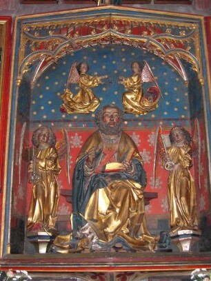Petersaltar — Thronender Petrus zwischen Engeln