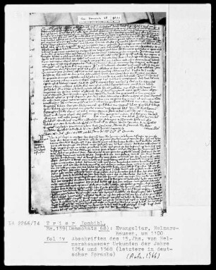 Evangeliar: Abschriften des 15. Jahrhunderts von Urkunden von 1254 und 1368
