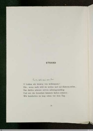 Lenken ab wir von den (Strand, Vers 1) : [SW II: H11(Hymnen)]; [SW II, S. 21/105]