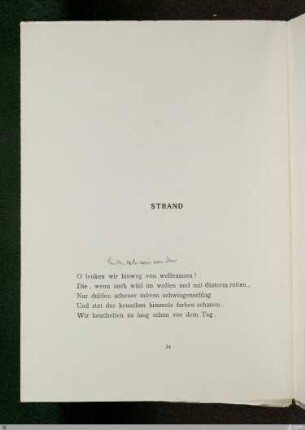 Lenken ab wir von den (Strand, Vers 1) : [SW II: H11(Hymnen)]; [SW II, S. 21/105]