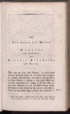 LVI. Das Leben der Maler. Gentile aus Fabriano und Vittore Pisanello aus Verona.