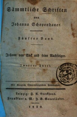Sämmtliche Schriften, 5. Johann van Eyck und seine Nachfolger ; Theil 2