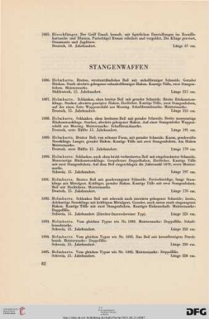 Stangenwaffen (Nr. 1086-1100)