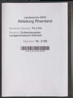 Geburtsregister Heiligenhaus