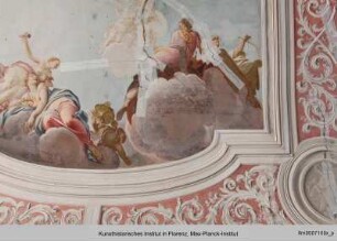 Tugenden und Laster : Amabilità, Richezza, Nobiltà und Giustizia begleitet von Virtù, Fama und Putti