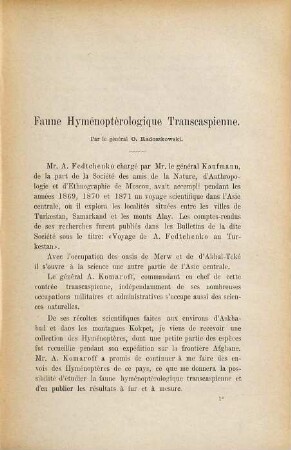 Trudy Russkogo Entomologičeskogo Obščestva : = Proceedings of the Russian Entomological Society. 20. 1886