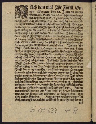Relation von der Niderlag der Cavallery dess Hertzogen von Lothringen