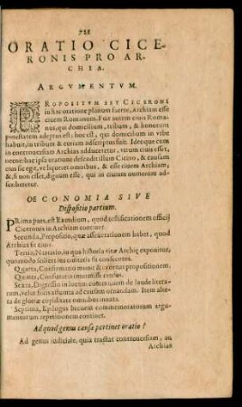 Oratio Ciceronis Pro Archia.
