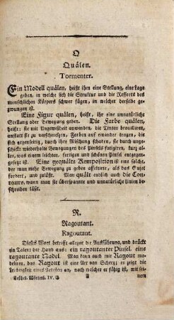 Aesthetisches Wörterbuch über die bildenden Künste nach Watelet und Levesque, 4. [Q - Z]