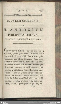 In M. Antonium Philippica Octava