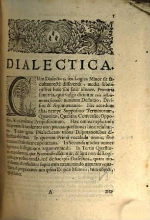Dialectica seu logica minor : tribus disputationibus circumscripta