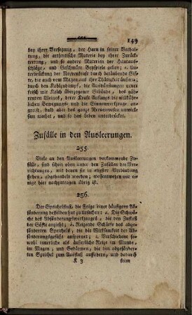 Zufälle in den Ausleerungen.