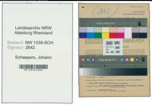 Entnazifizierung Johann Schaepers , geb. 27.03.1905 (Zollsekretaer)