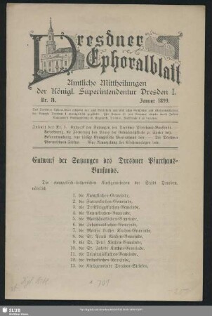 Entwurf der Satzungen des Dresdner Pfarrhaus-Baufonds
