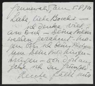 Brief von Alice Bernoulli an Margarete Hauptmann