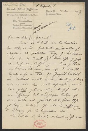 Brief an Ludwig Strecker  und B. Schott's Söhne : 13.12.1907