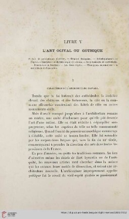 Livre V: L´art ogival ou gothique