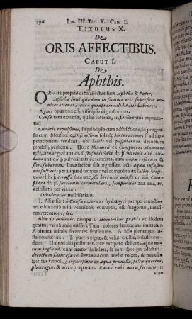 Titulus X. De Oris Affectibus