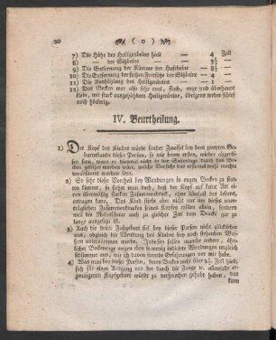IV. Beurtheilung