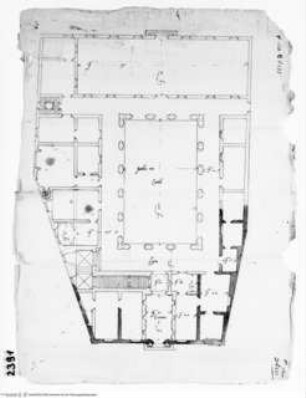 Rom, Palazzo Aldobrandino (della Provincia) a Piazza Santi Apostoli, Grundriss des Erdgeschosses