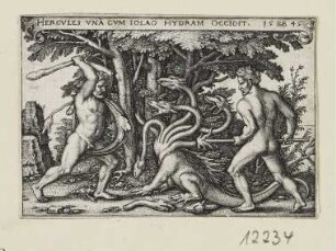 Herkules tötet die Hydra, Blatt 3 der Folge "Arbeiten des Herkules"
