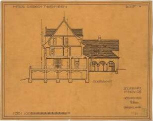 Fischer, Theodor; Tübingen; Haus Siebeck - Querschnitt