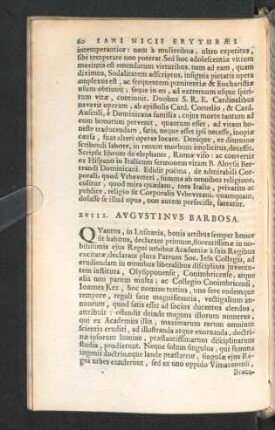 XVIII. Augustinus Barbosa.