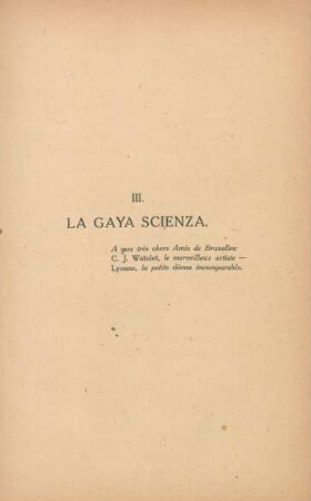 III. La gaya scienza