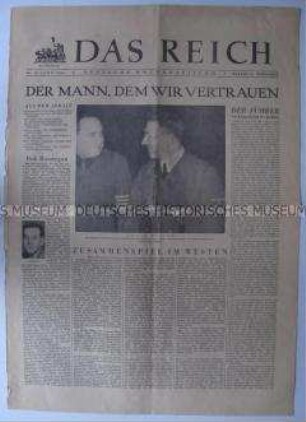 Umschlagblatt der Wochenzeitung "Das Reich" mit Betrachtungen zum Jahreswechsel 1944/45