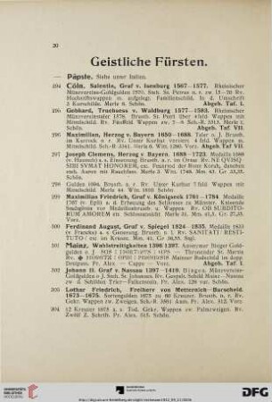 Geistliche Fürsten (Nr. 294-431)