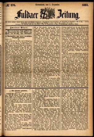 Ausgabe vom Samstag, den 01. Dezember 1883.