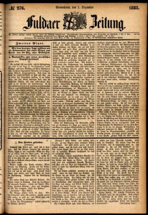Ausgabe vom Samstag, den 01. Dezember 1883.